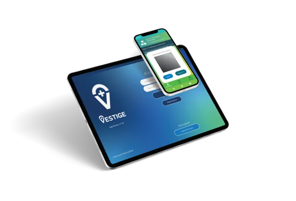 MiS Vestige running on a tablet and a smartphone